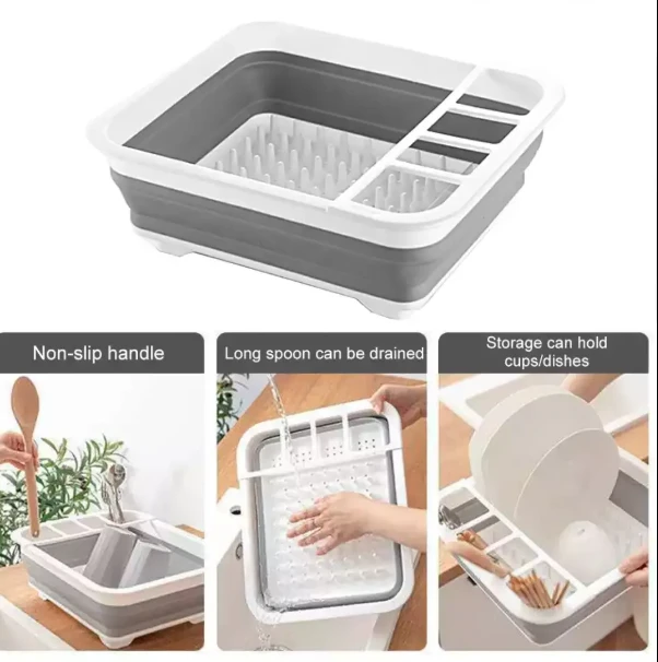 1x Kitchen Collapsible Dish Drainer Drying Rack - image 3