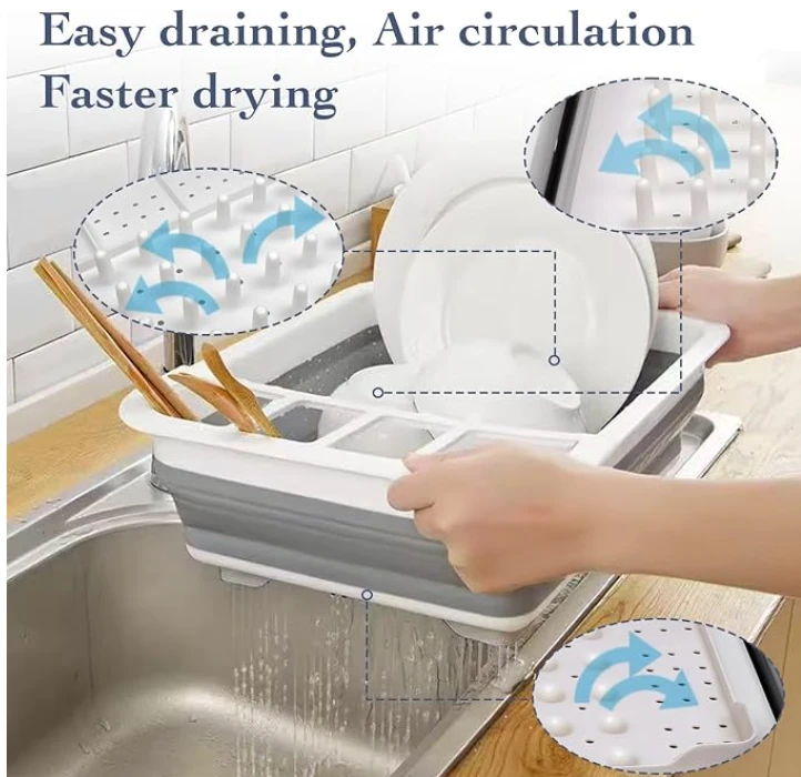 1x Kitchen Collapsible Dish Drainer Drying Rack - image 6