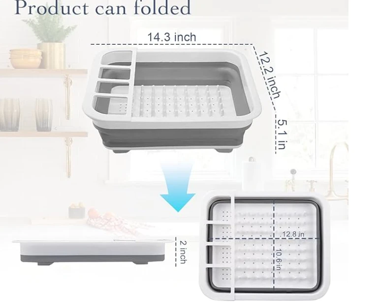 1x Kitchen Collapsible Dish Drainer Drying Rack - image 8