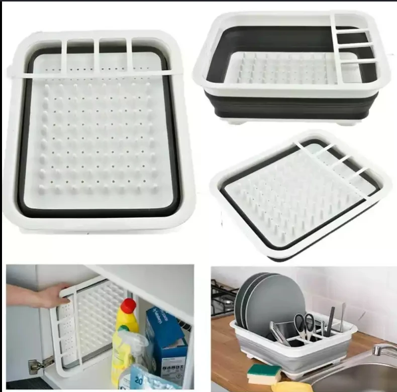 1x Kitchen Collapsible Dish Drainer Drying Rack - image 4