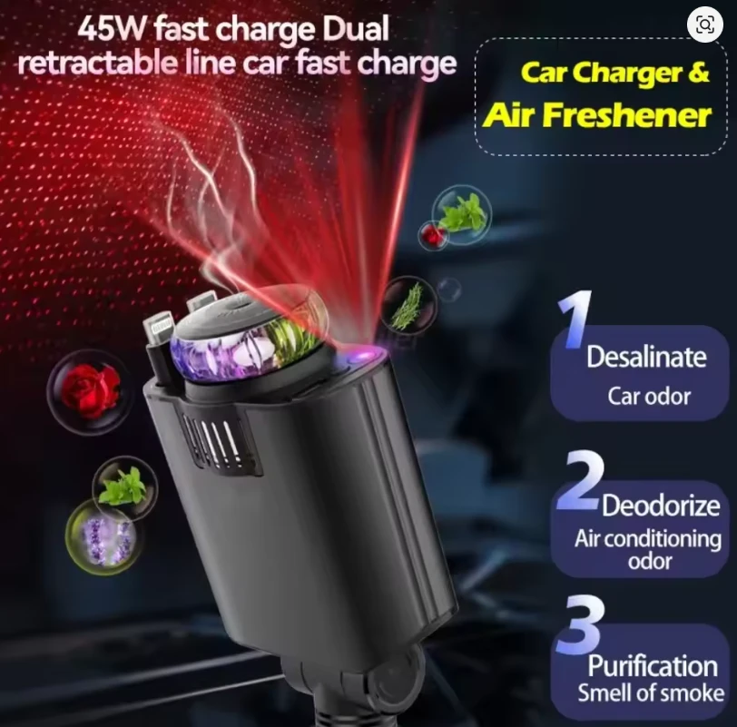 45W 5 in 1 Aroma Starlight Car Charger