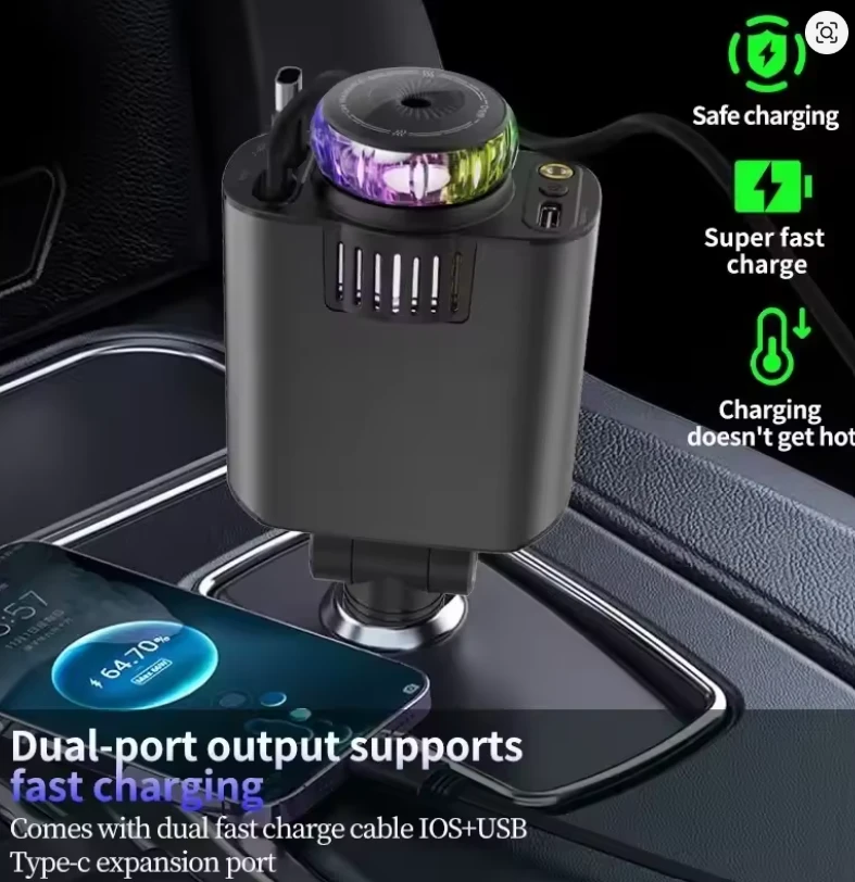 45W 5 in 1 Aroma Starlight Car Charger - image 2