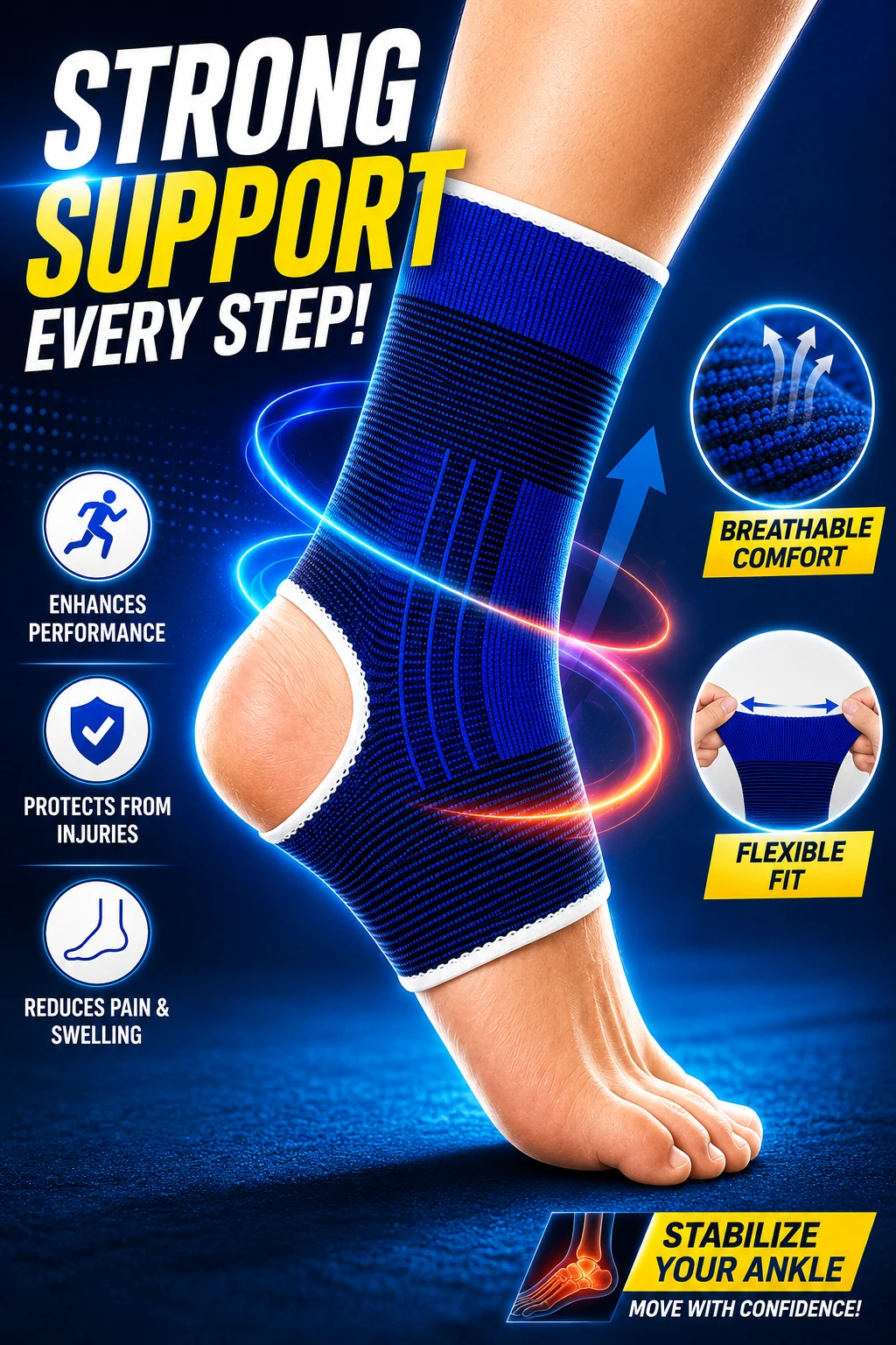 Ankle Support 2pcs Protector Brace Elastic Sleeve - image 2