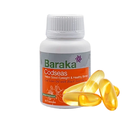 BARAKA Codseas Cod Liver Oil & Black Seed Oil (60 Caps) - image 6