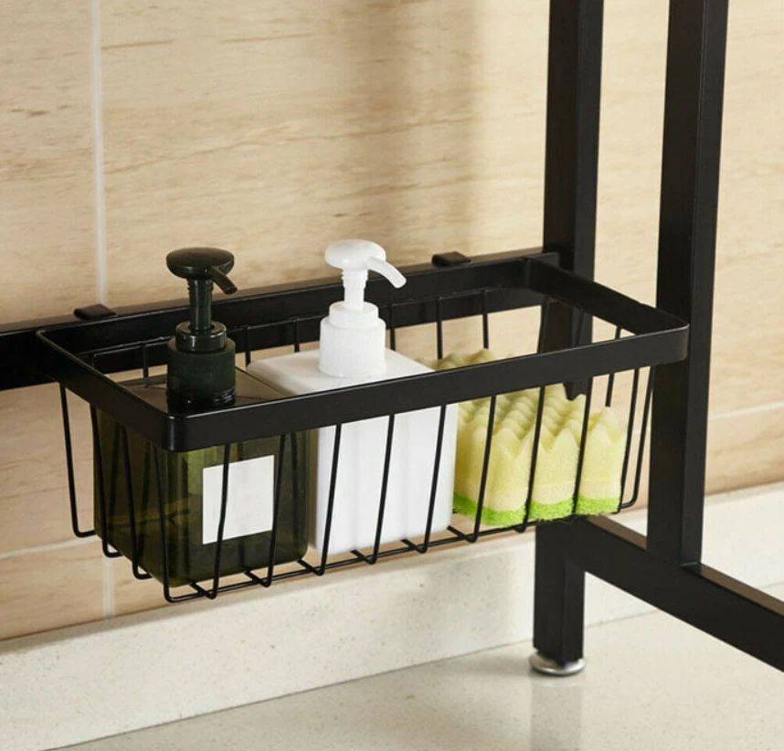 Double sink stainless steel dish drying rack over - image 4