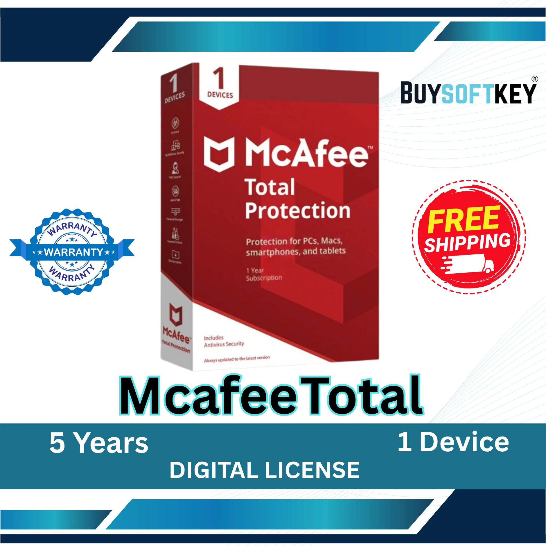 Mcafee Total Security 5 year 1 Device key