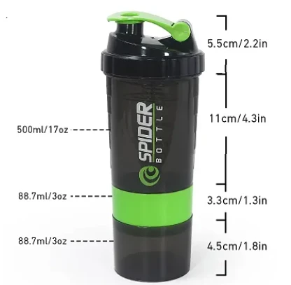 Spider Protein Shaker Gym with 2 Storage Compartment - image 2