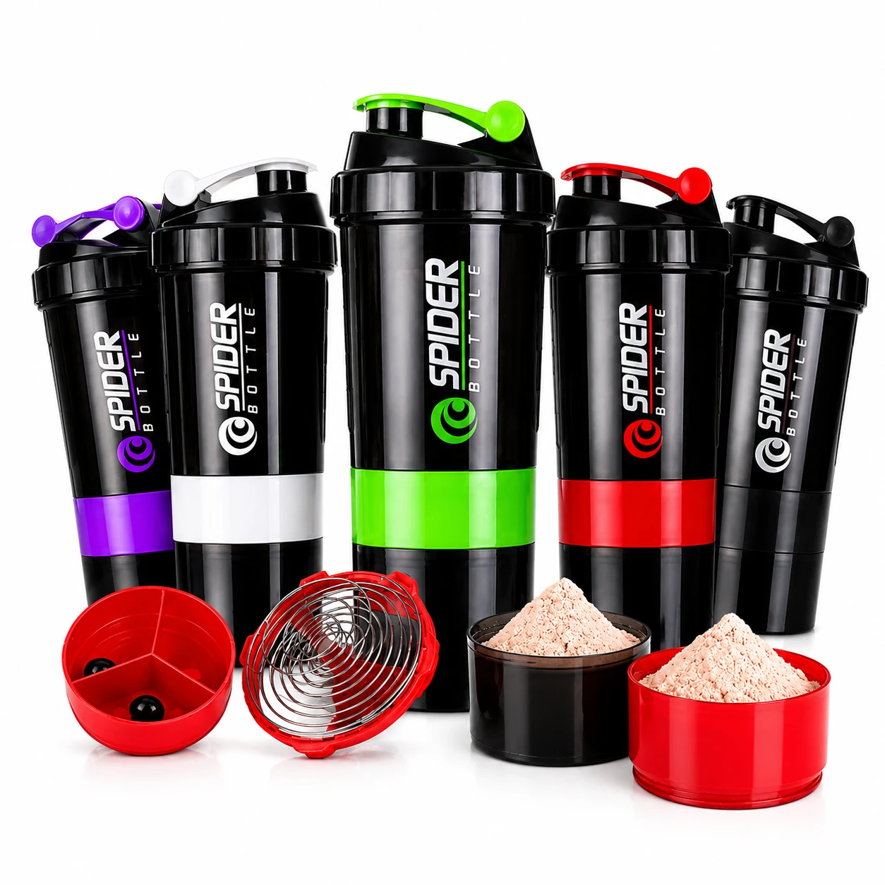 Spider Protein Shaker Gym with 2 Storage Compartment - image 3