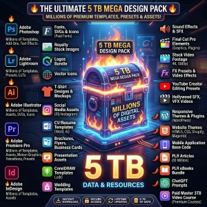 5TB Ultimate Mega Design Bundle Photoshop Templates
