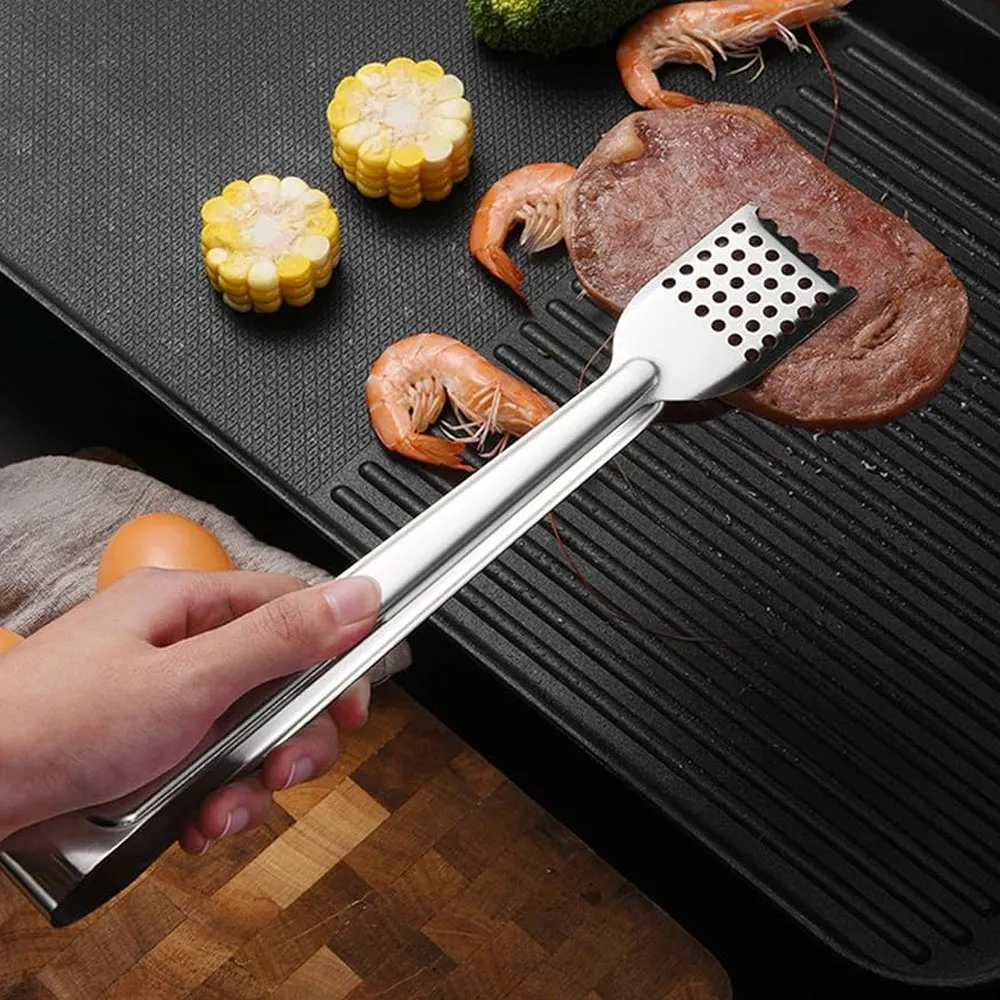11 Inches-Stainless Steel BBQ Food Tongs Bread Clip - 1 pc