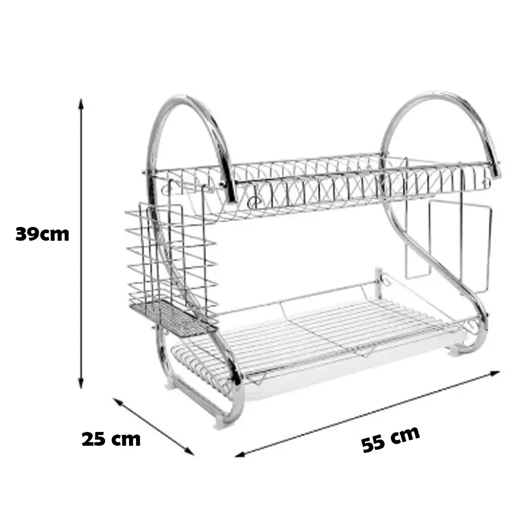 2 Layer Kitchen Dish Drainer Organizer Storage Rack - image 2