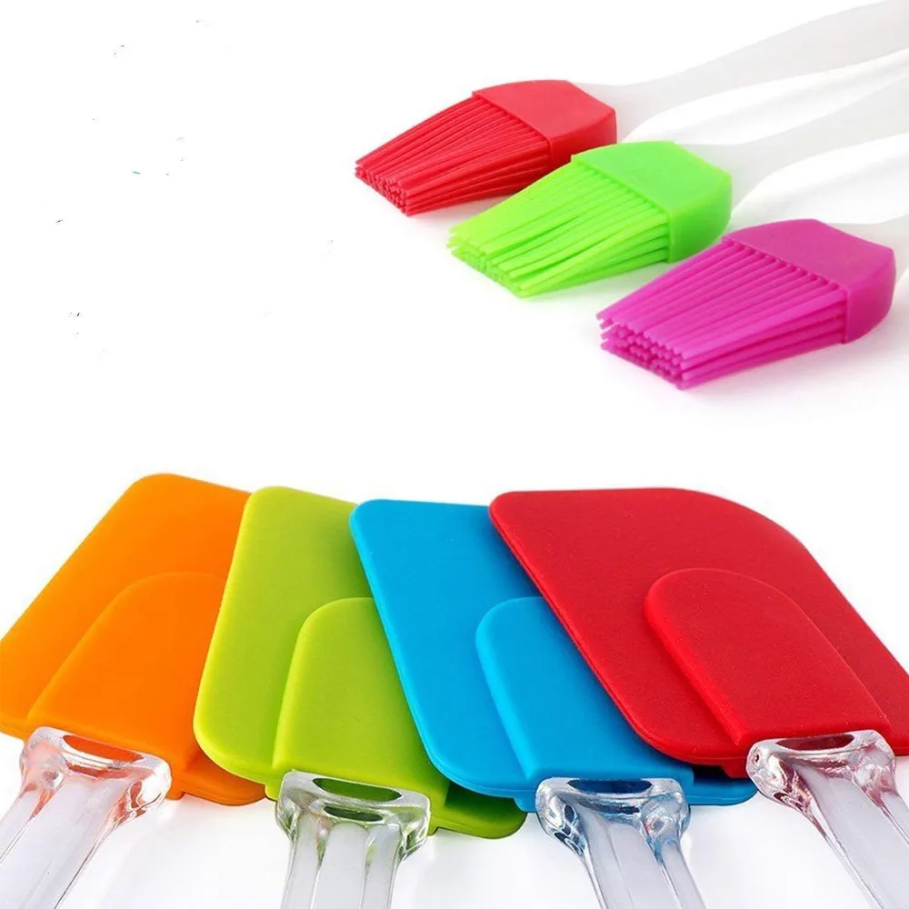 2Pcs Silicon Heat Resistance Oil Brush with Spatula Easy to - image 1