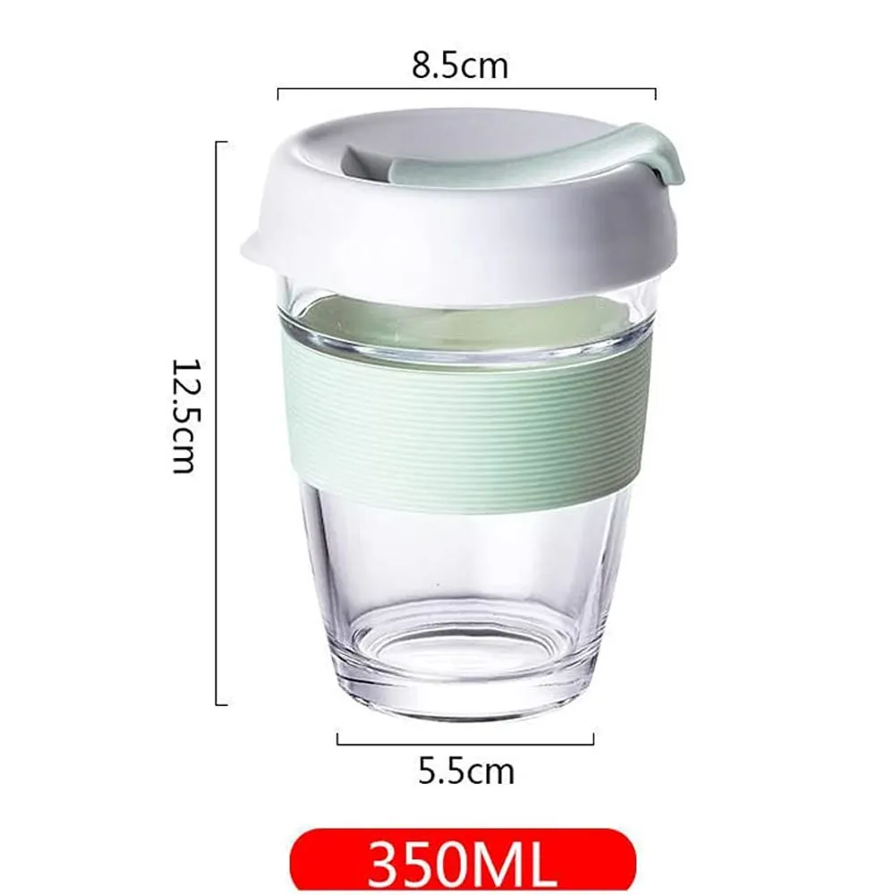 350ml Tempered Glass Reusable Travel Mug - Light green - image 2