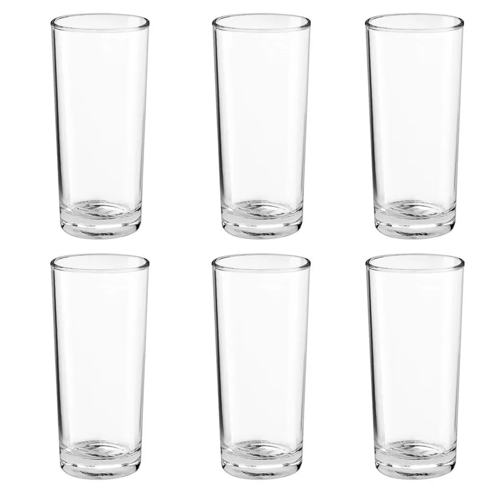 6 Pcs-Red Cherry Slim and Tall Cocktail Glasses Drinking