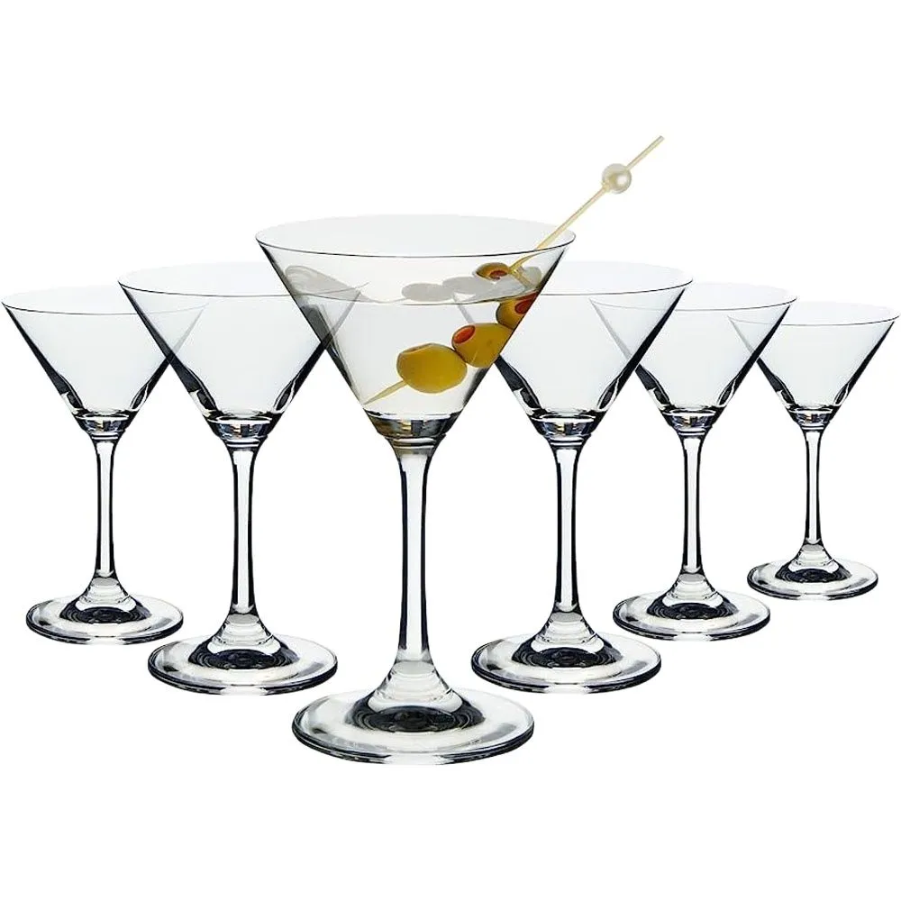 6 Pcs Wine Glasses, Clear Cocktail Glass