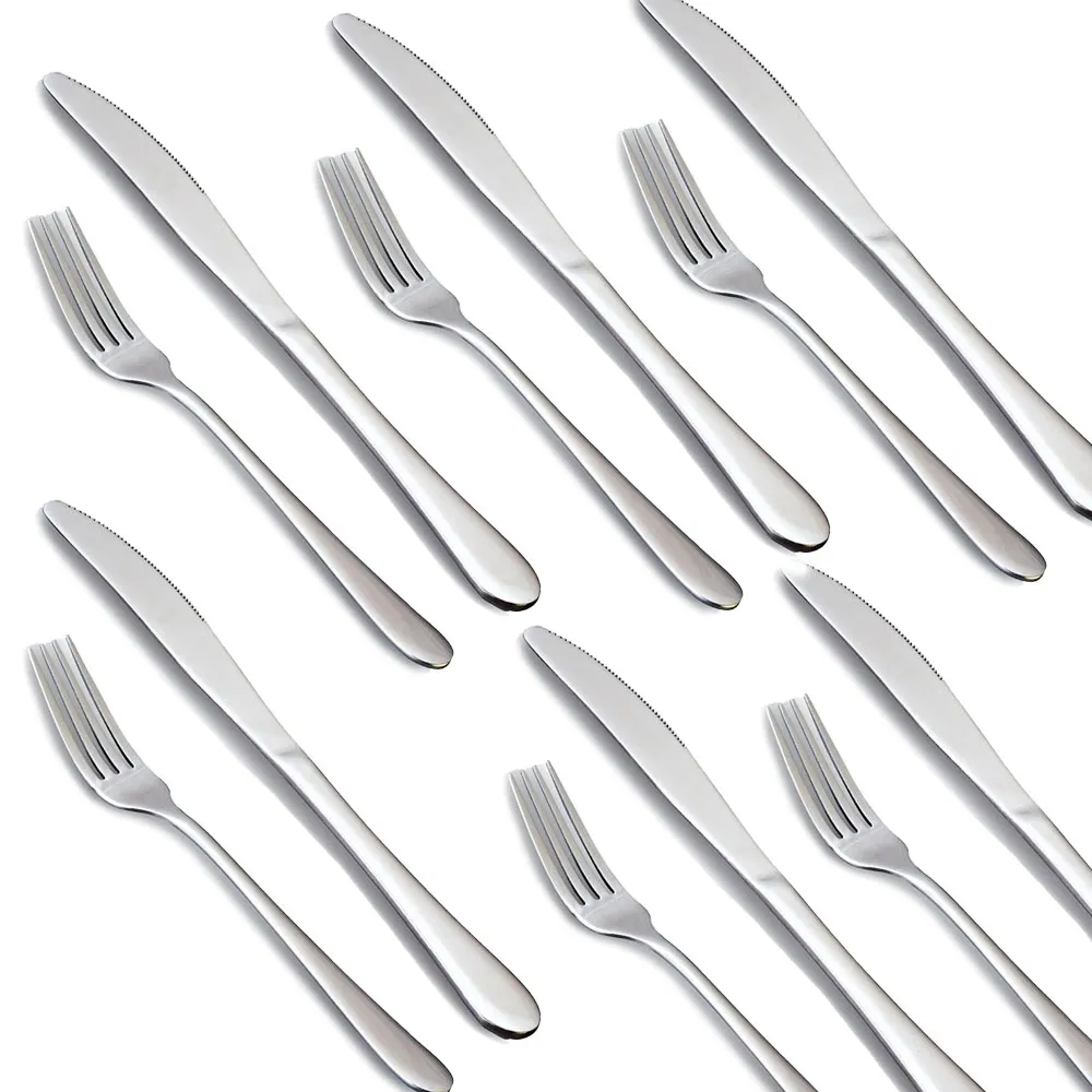 6/12 Pieces Stainless Steel Dinner Table Fork - 6Fork/6Knife