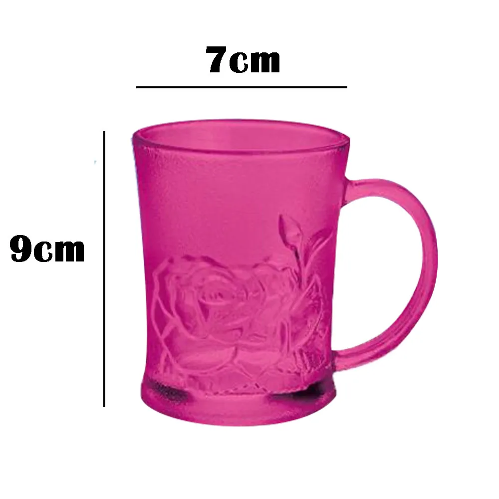 6Pcs Rainbow Glass Mug Set, Multicolour Tea Cup - Multicolor - image 2
