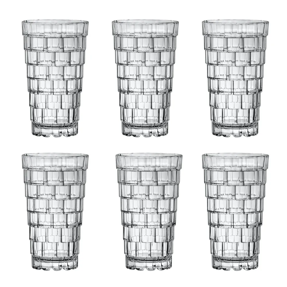 6Pcs- Stack Crystal Highball Cup set , 380ml - 6pcs Set