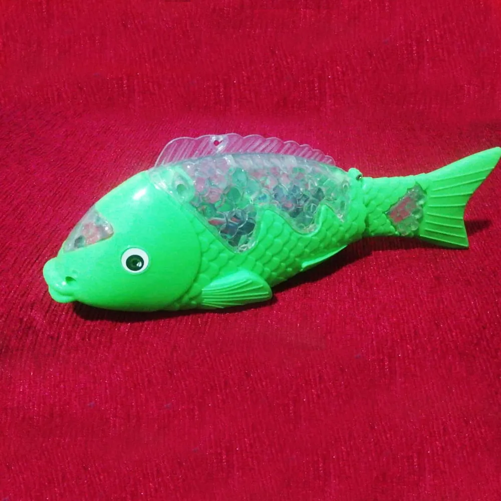 Battery Operated LED Fish Toy With Music Sound 1 - Green