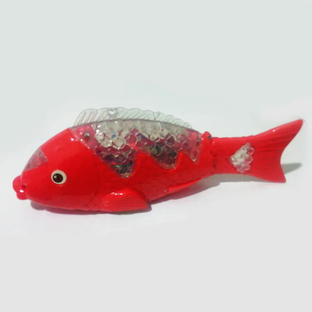 Battery Operated LED Fish Toy With Music Sound 1 Piece - Red