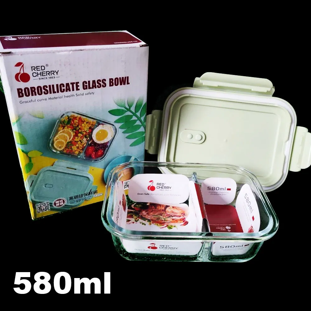 Borosilicate Glass Food Storage Bowl - 580ml Rectangle