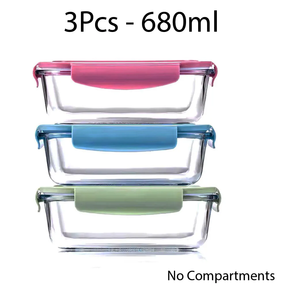 Borosilicate Glass Food Storage Bowl Oven And - 680ml3Pcs