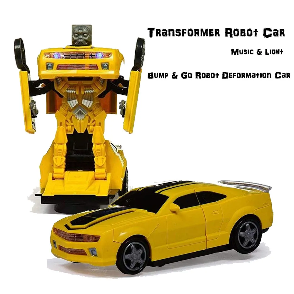 Bump & Go Transformer Robot Car Automatic Robot Car - Yellow