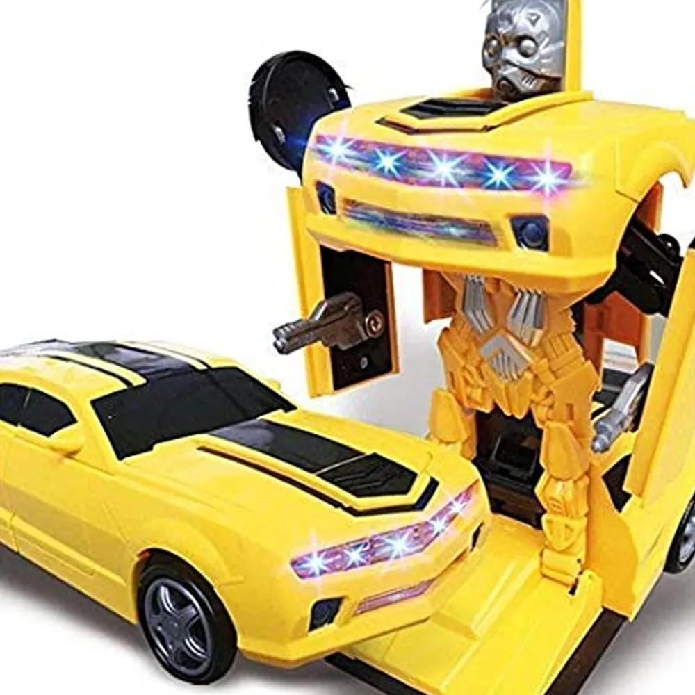 Bump & Go Transformer Robot Car Automatic Robot Car - Yellow - image 2