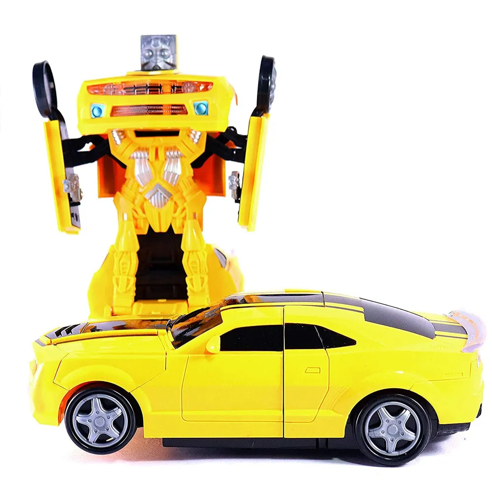 Bump & Go Transformer Robot Car Automatic Robot Car - Yellow - image 3
