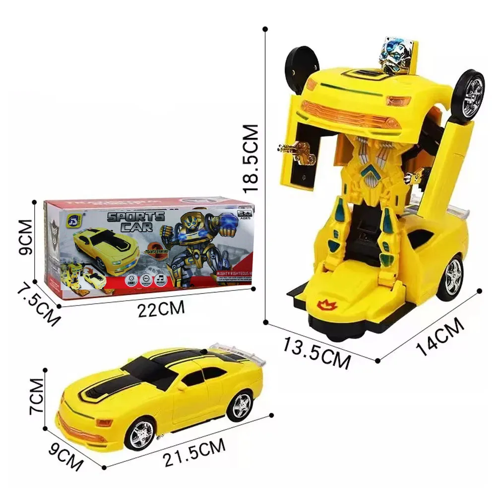 Bump & Go Transformer Robot Car Automatic Robot Car - Yellow - image 4