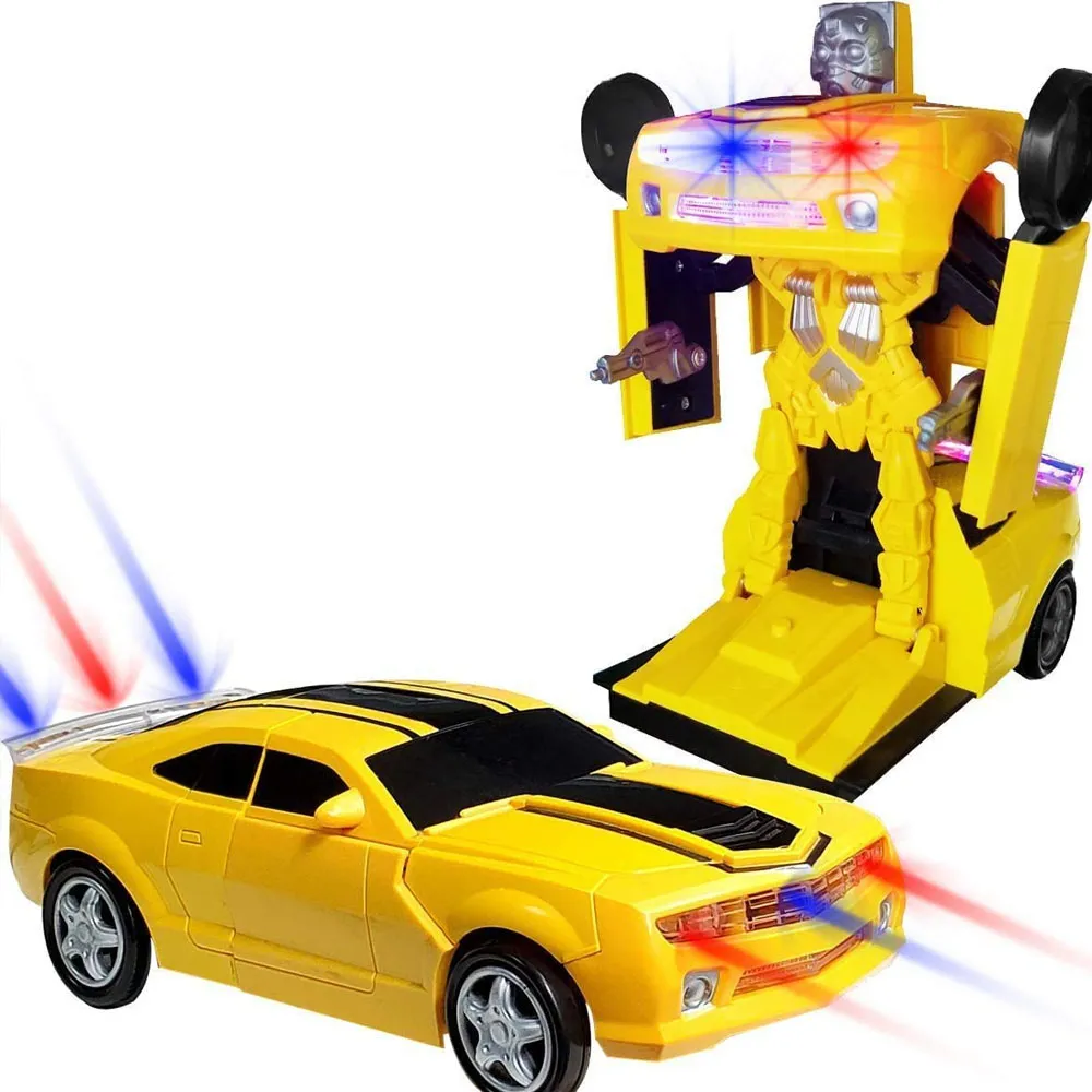 Bump & Go Transformer Robot Car Automatic Robot Car - Yellow - image 5