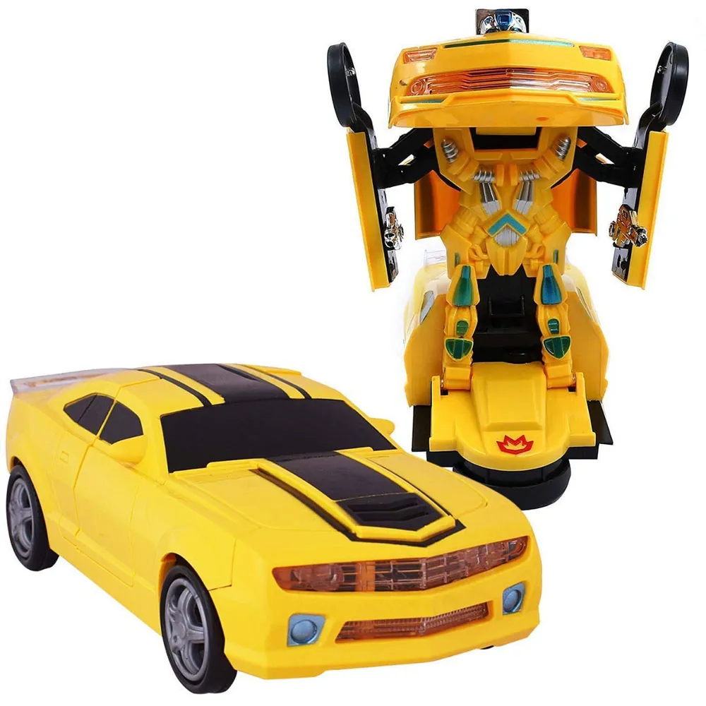 Bump & Go Transformer Robot Car Automatic Robot Car - Yellow - image 6