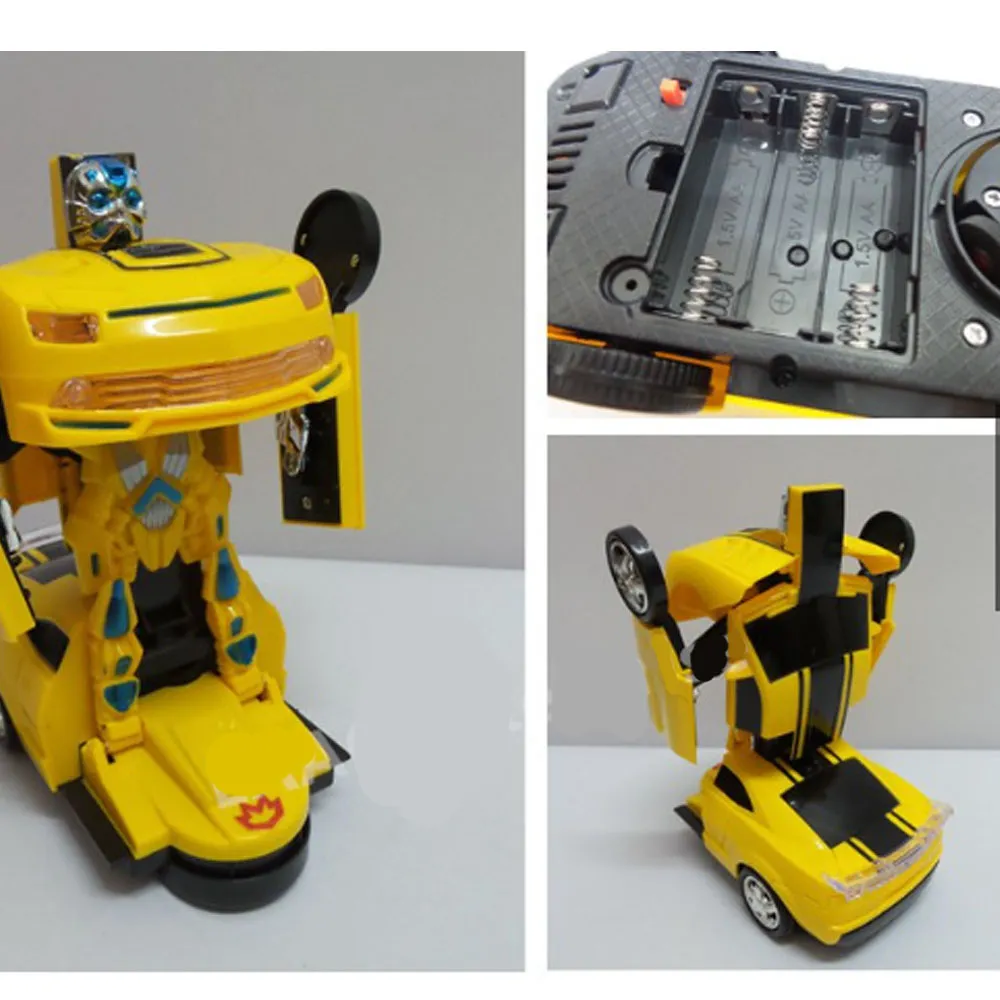 Bump & Go Transformer Robot Car Automatic Robot Car - Yellow - image 7