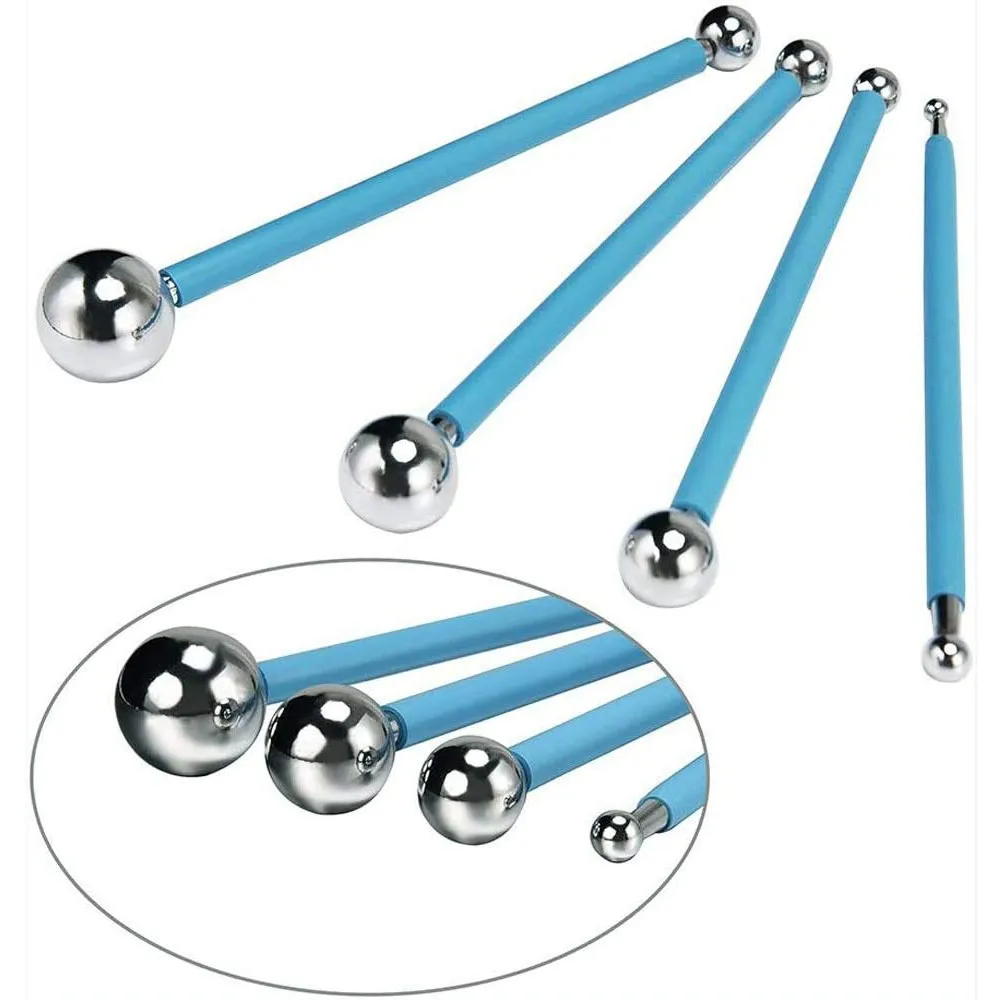 Cake Decorating Molding Metal Ball 4 Pcs Set, Icing - Blue - image 2