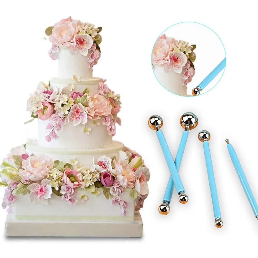 Cake Decorating Molding Metal Ball 4 Pcs Set, Icing - Blue - image 6