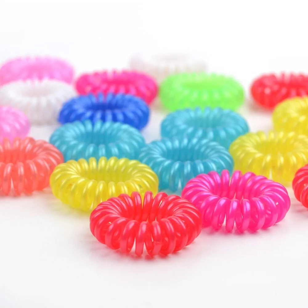 Candy Color Telephone Wire Elastic Cord Kids - 10 pcs, S