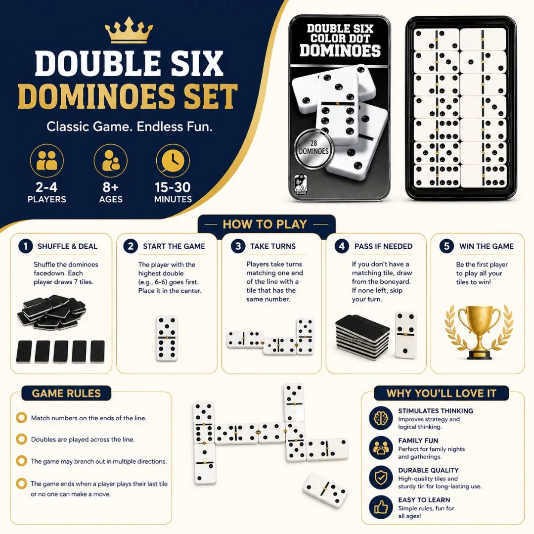 Double Six Dominoes Set - image 2