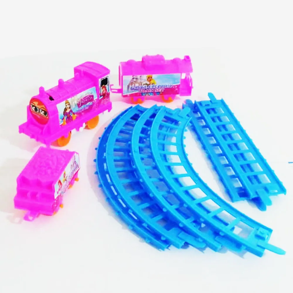 Electric Train Set Stylish Train Toys Gift for Kids - Pink - image 2