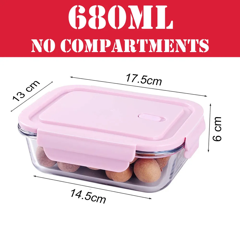 High Borosilicate Glass Food Storage - 680ml NoComprt 1ps