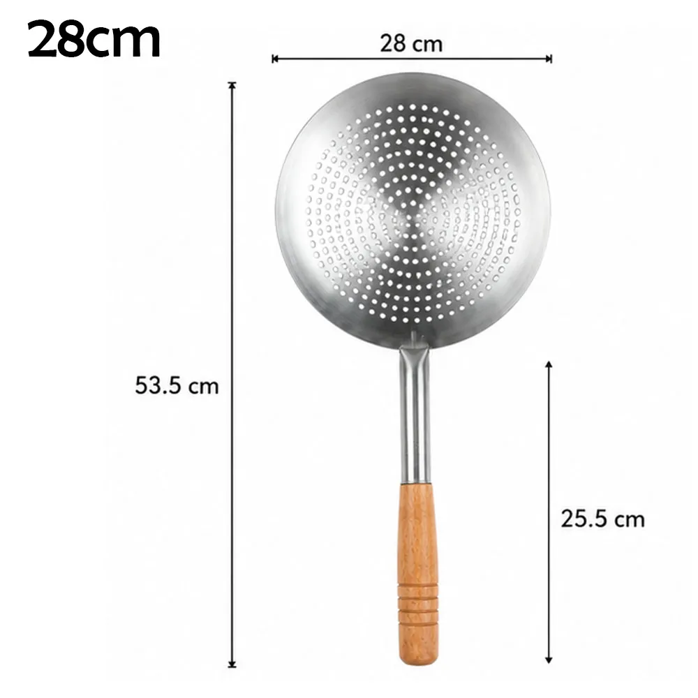 Large Deep Fry Skimmer Strainer Spoon, Heavy Duty - 28cm