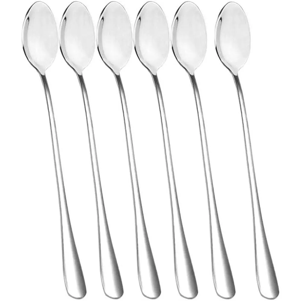 Long Handle Spoon Set, Ice Cream Spoon for Tall - 6 Spoons