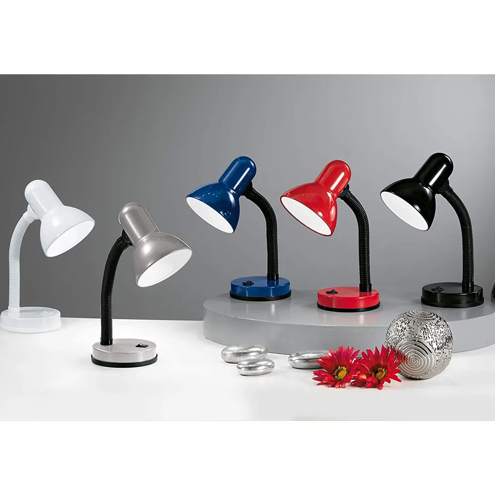 Metal Desk Lamp 360°Flexible Hose Neck Reading Lamp - Red - image 2