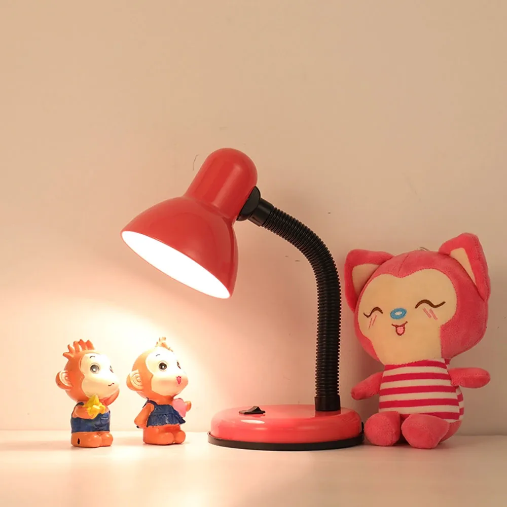 Metal Desk Lamp 360°Flexible Hose Neck Reading Lamp - Red - image 3