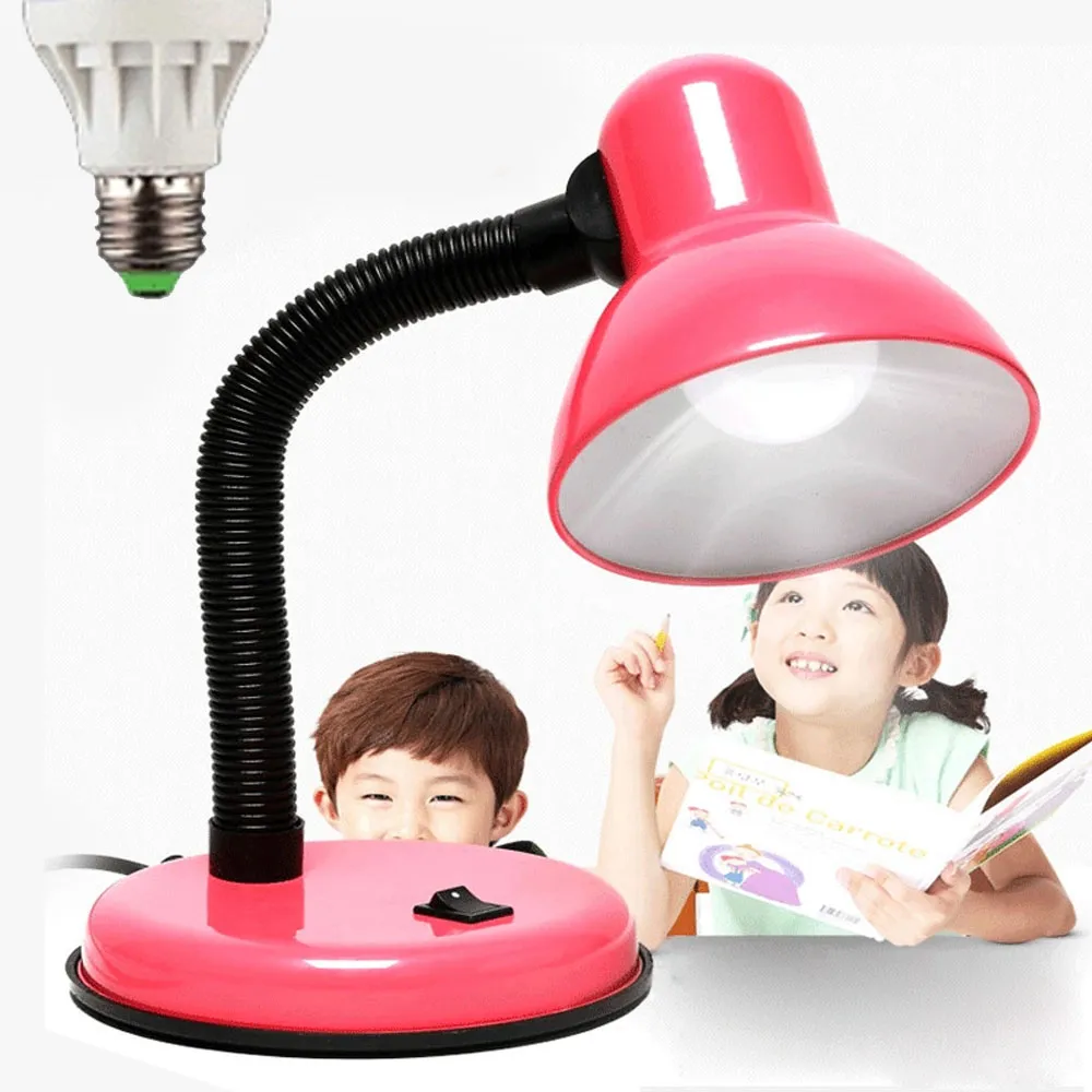Metal Desk Lamp 360°Flexible Hose Neck Reading Lamp - Red - image 5