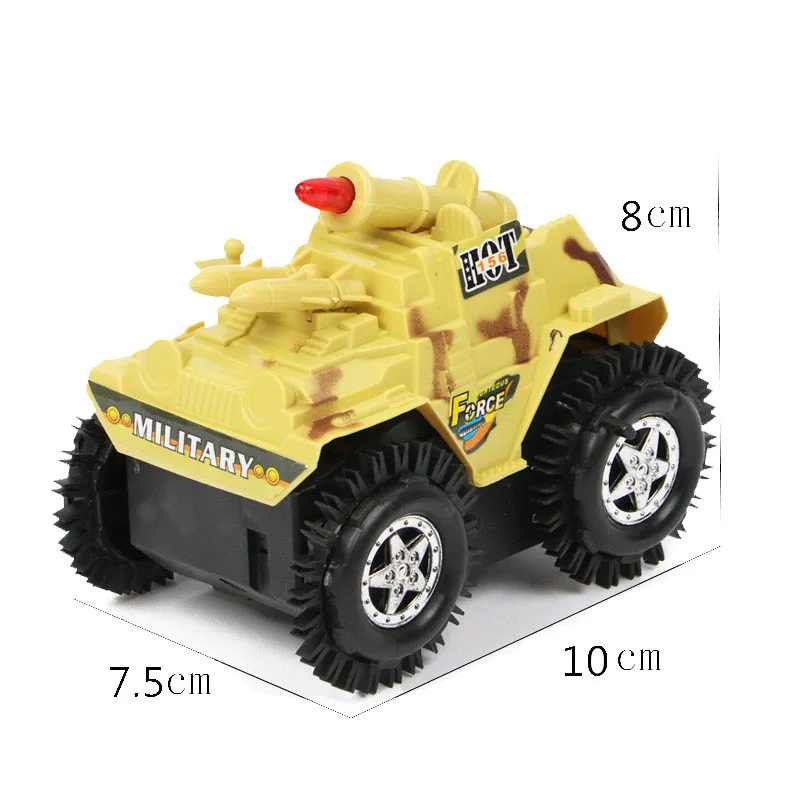 Military Tank Tumbling Tank, Bump and Go - Lemon Yellow