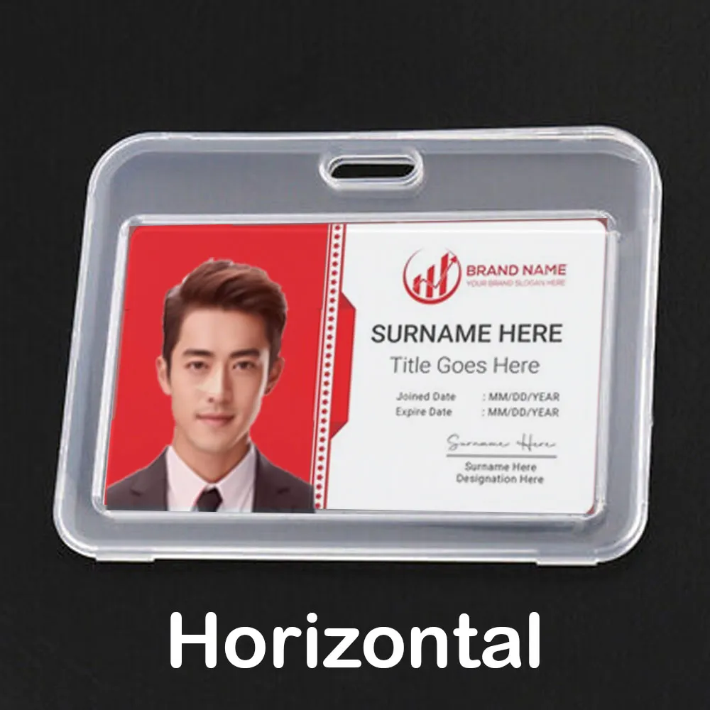 Office ID Card Holder Double Side Case - Horizontal 1ps