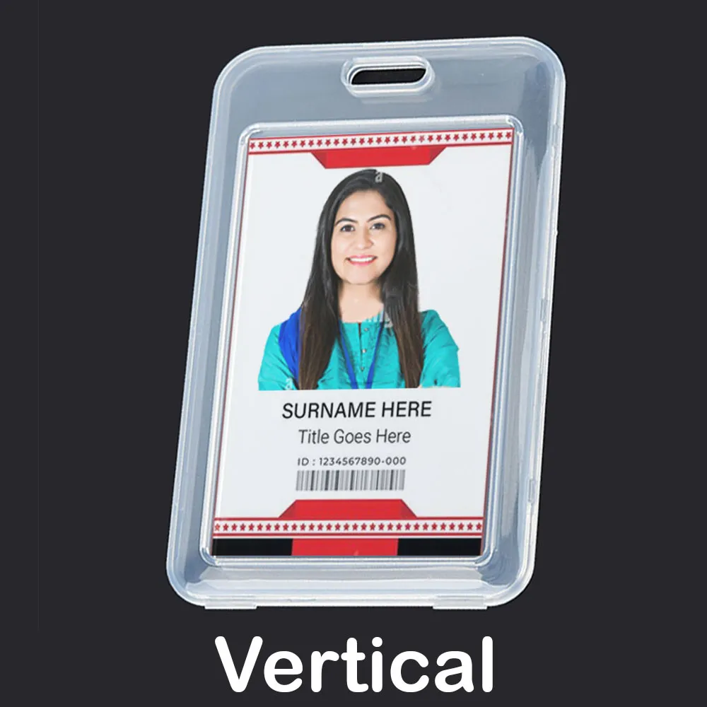Office ID Card Holder Double Side Case - Vertical 1ps