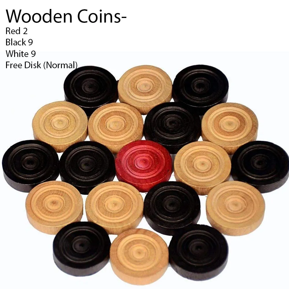 Plastic/Wooden Champion Carrom Coins Set - Wooden Coins