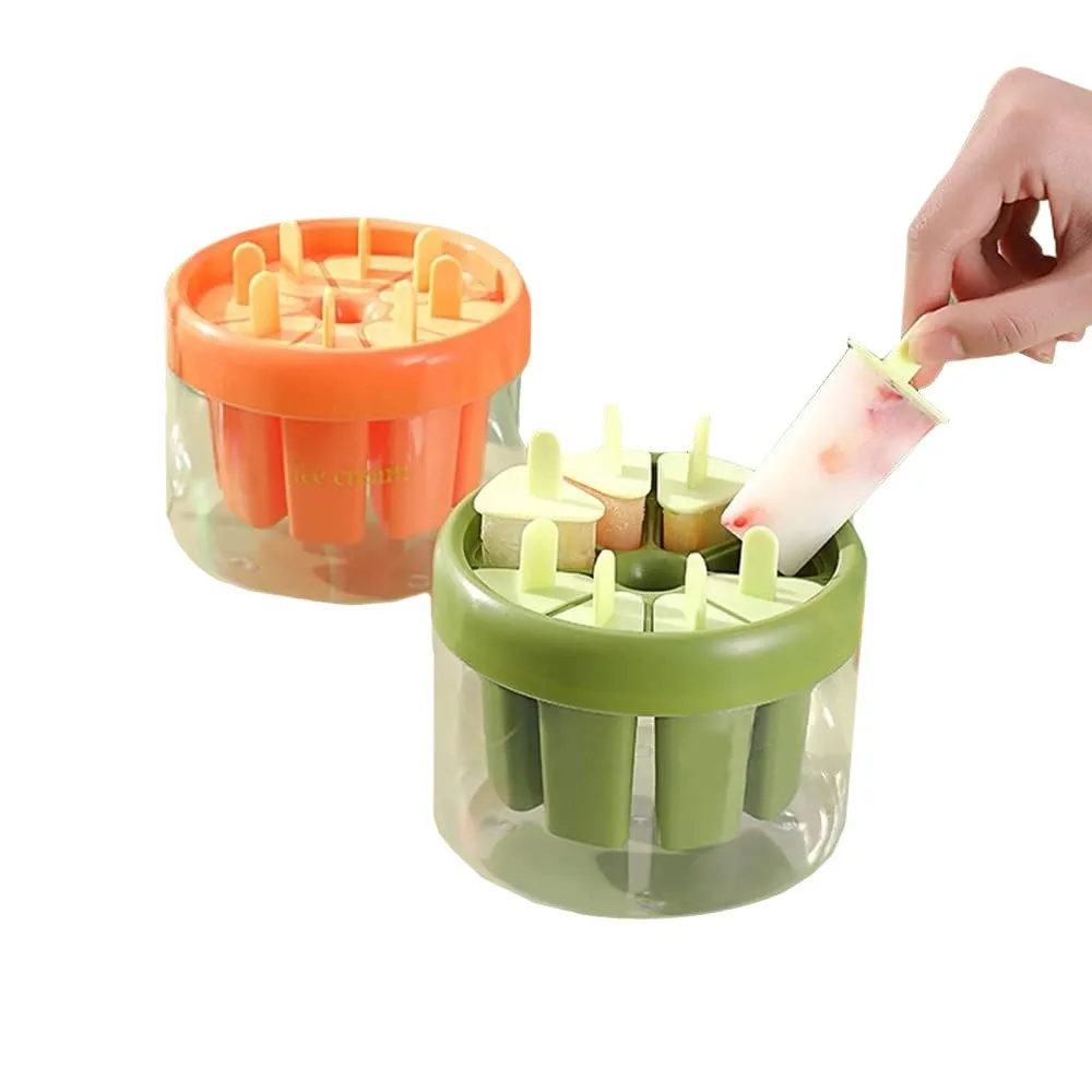 Popsicles Molds with Storage Box 8-cavity DIY Ice - Green