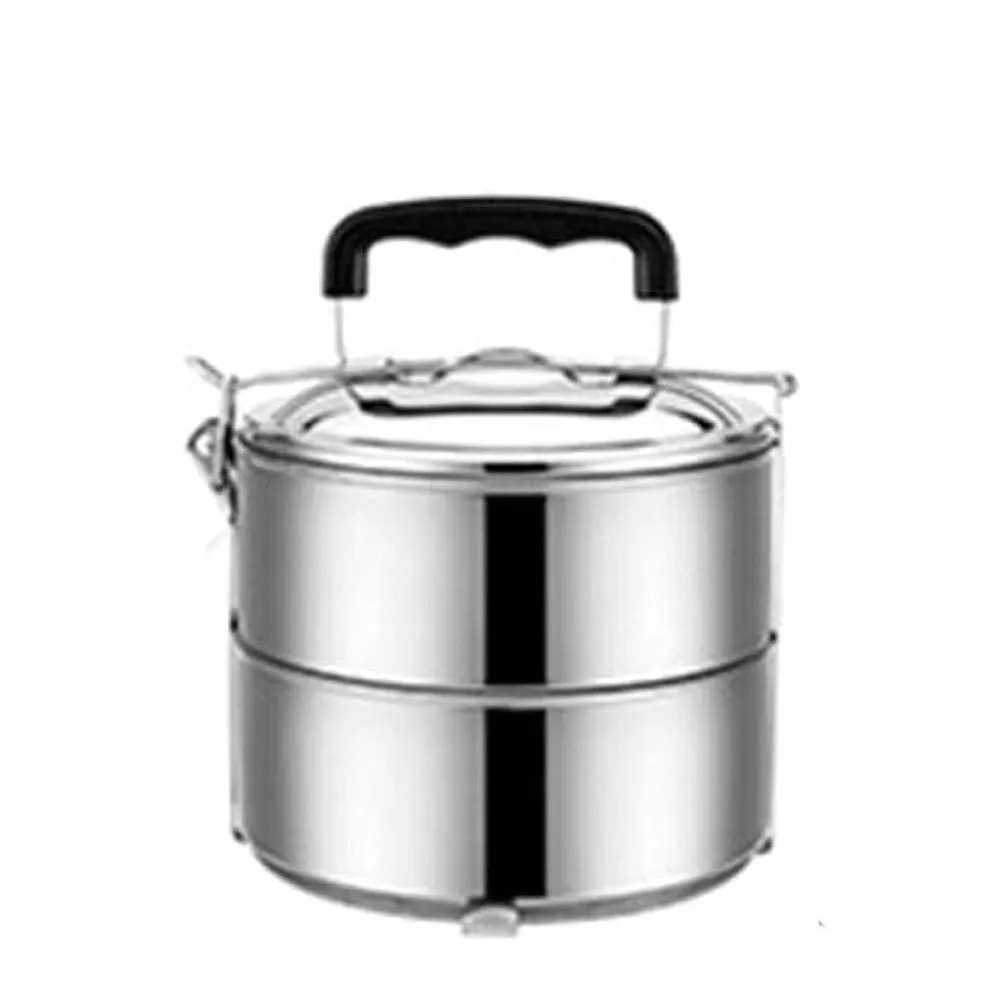 Portable Stainless Steel Lunch Box, Meal Food - 2 Layers